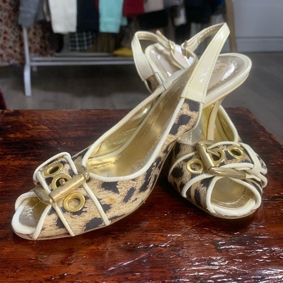 !SOLD! MADE IN ITALY Nebuloni Via Dante Animal Print Slip On Heels size 37 - Picture 2 of 6